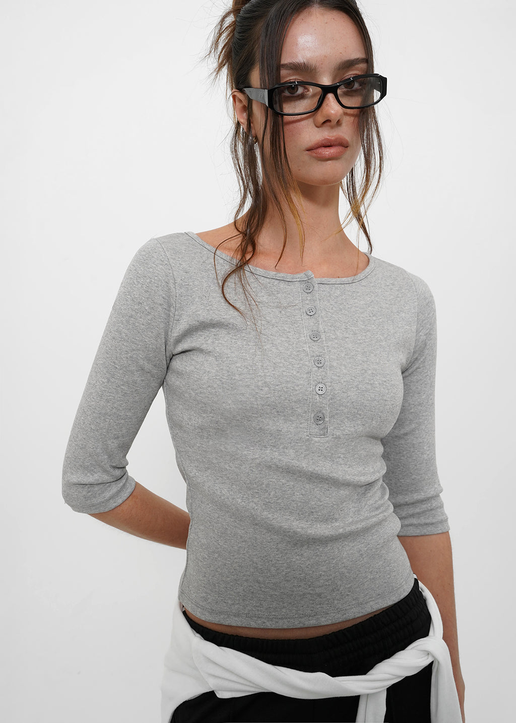 [ Pre-order ] B-Basic Tension Standard Henley Neck 3/4 Sleeve T-Shirt