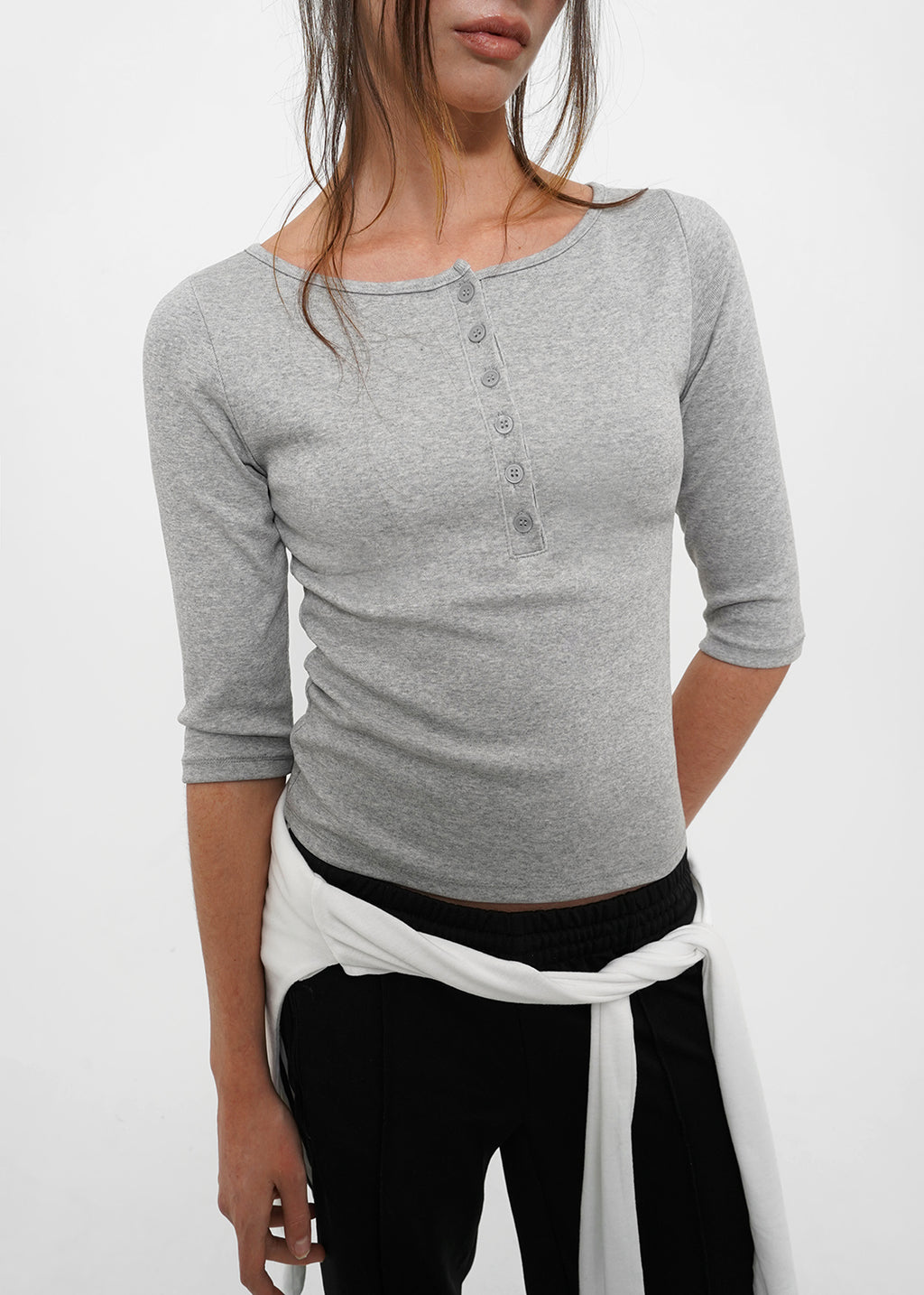 [ Pre-order ] B-Basic Tension Standard Henley Neck 3/4 Sleeve T-Shirt