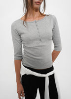 [ Pre-order ] B-Basic Tension Standard Henley Neck 3/4 Sleeve T-Shirt