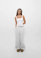 [ Pre-order ] B-Basic Mid-Sweat Cut-Out Wide Pants