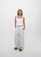 [ Pre-order ] B-Basic Mid-Sweat Cut-Out Wide Pants