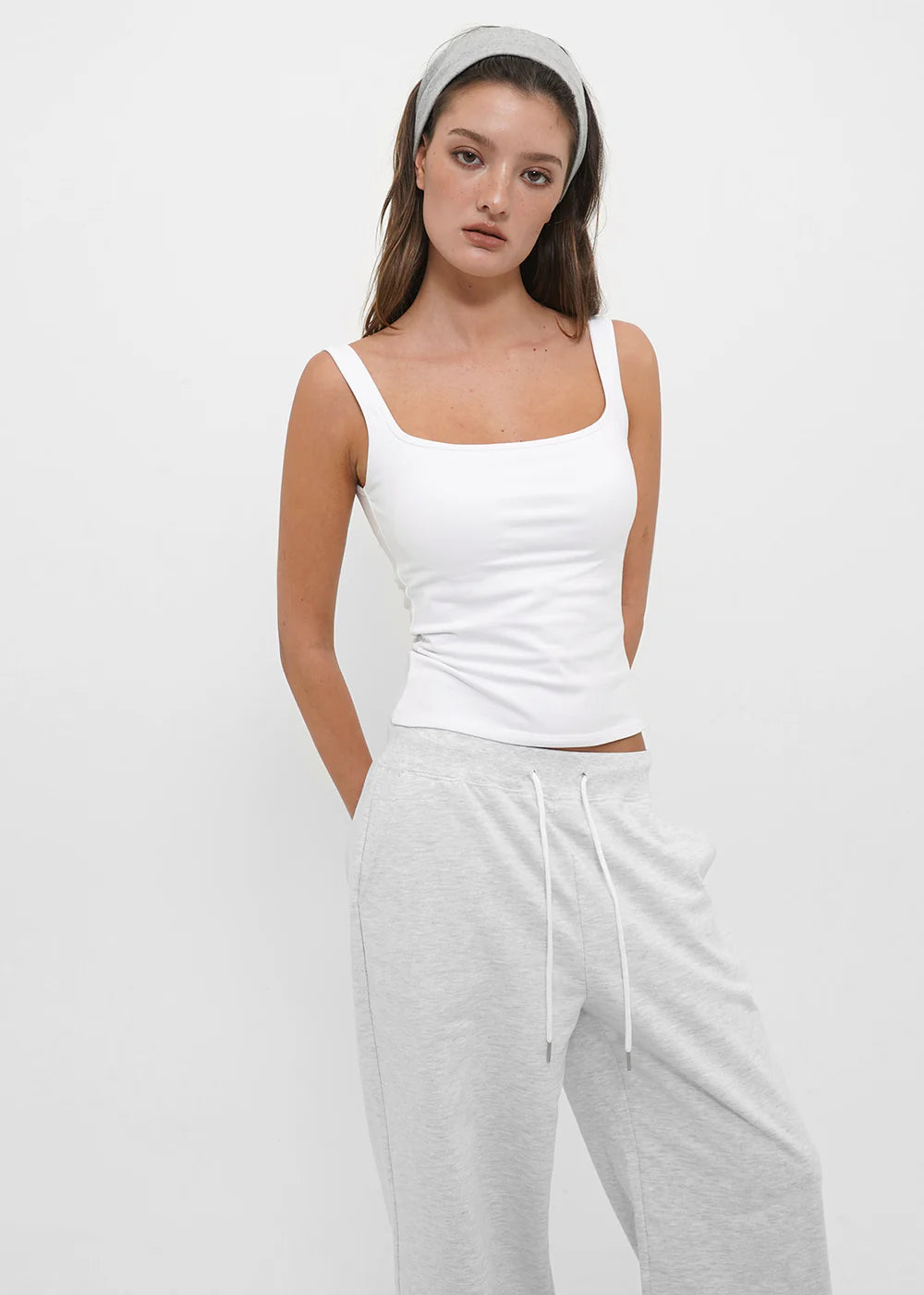 [ Pre-order ] B-Basic Mid-Sweat Cut-Out Wide Pants