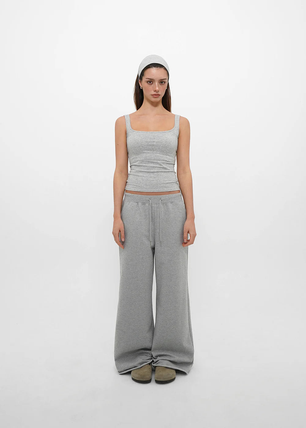 [ Pre-order ] B-Basic Mid-Sweat Cut-Out Wide Pants