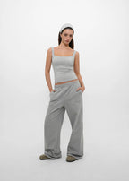 [ Pre-order ] B-Basic Mid-Sweat Cut-Out Wide Pants