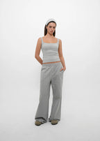 [ Pre-order ] B-Basic Mid-Sweat Cut-Out Wide Pants