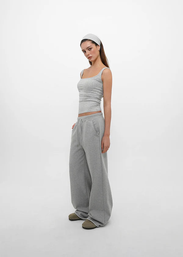 [ Pre-order ] B-Basic Mid-Sweat Cut-Out Wide Pants