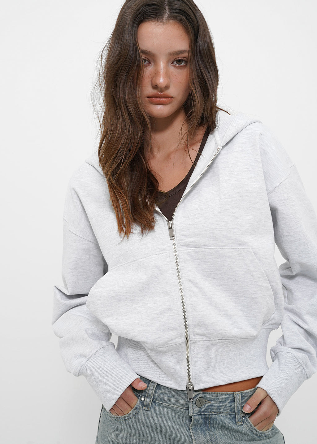 [ Pre-order ] B-Basic Mid-Sweat Hooded Zip-Up