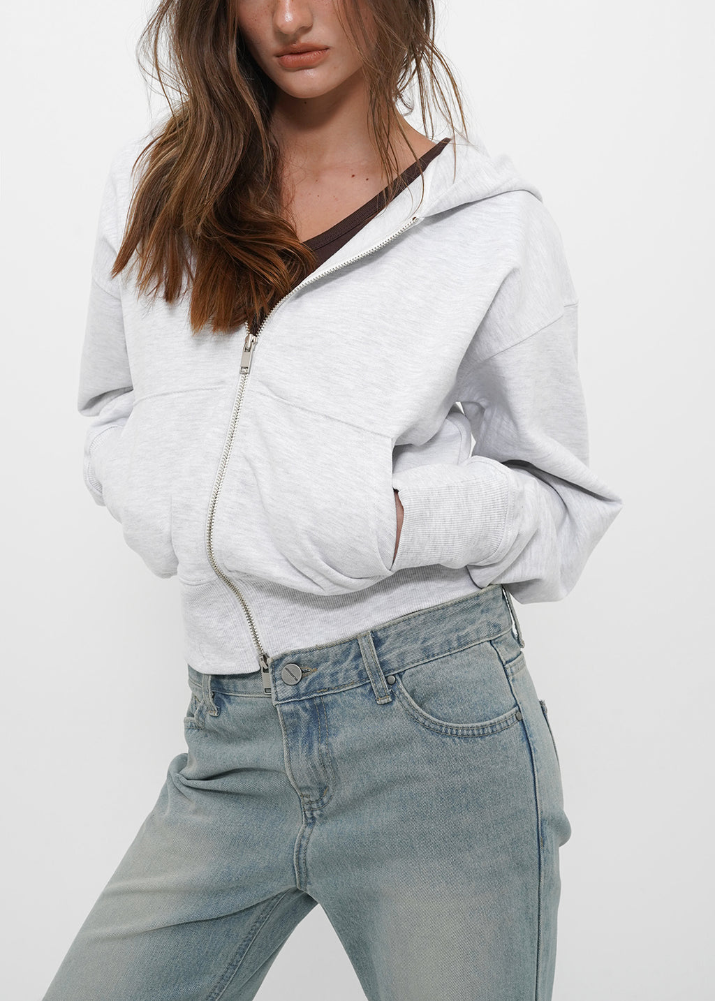 [ Pre-order ] B-Basic Mid-Sweat Hooded Zip-Up