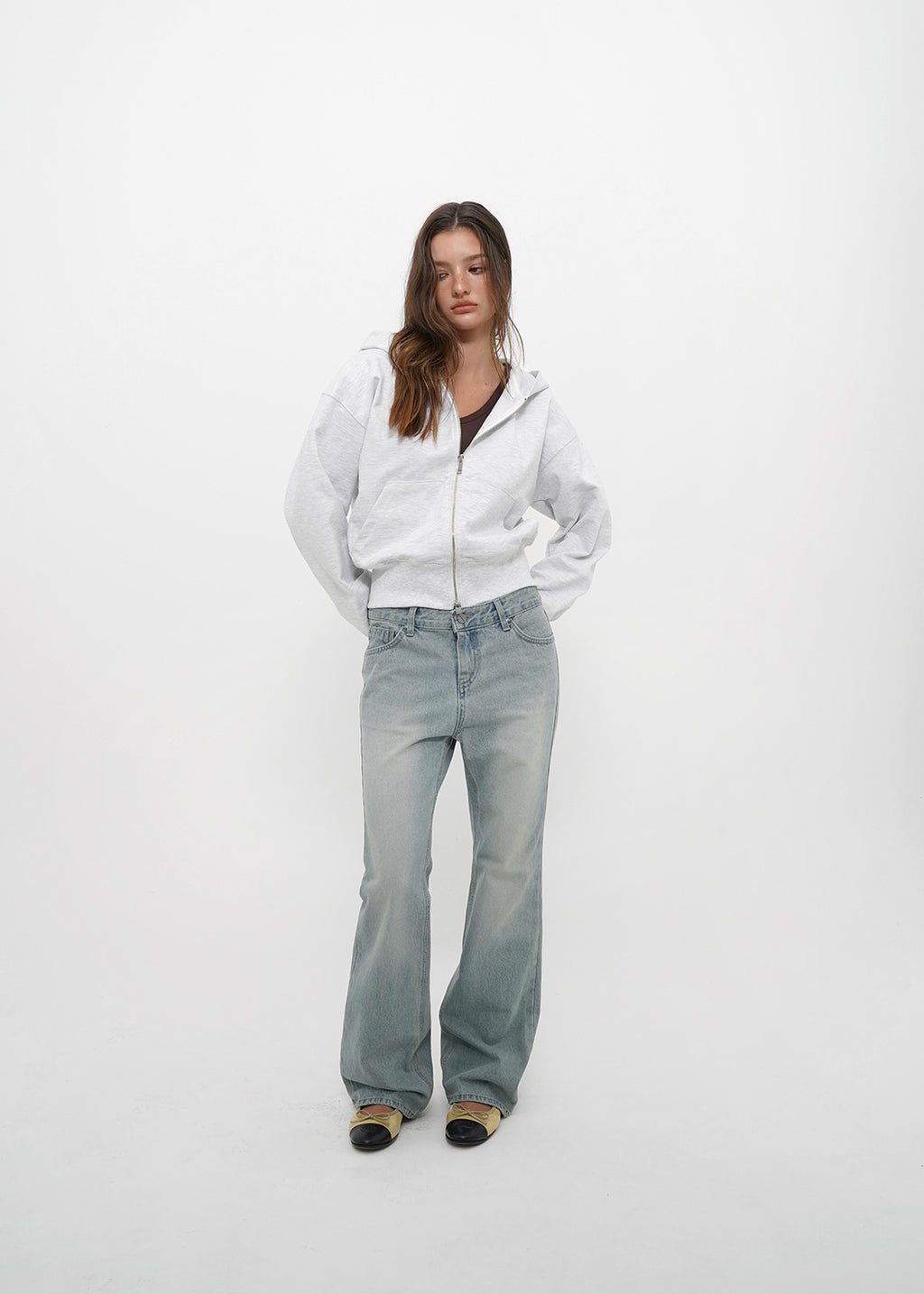 [ Pre-order ] B-Basic Mid-Sweat Hooded Zip-Up