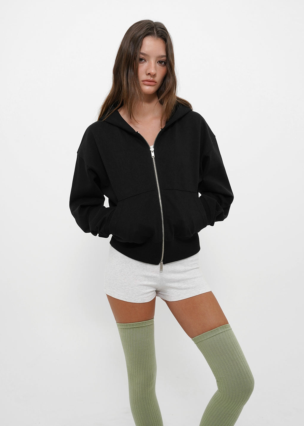[ Pre-order ] B-Basic Mid-Sweat Hooded Zip-Up