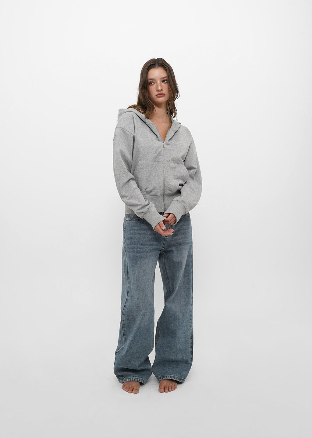 [ Pre-order ] B-Basic Mid-Sweat Hooded Zip-Up