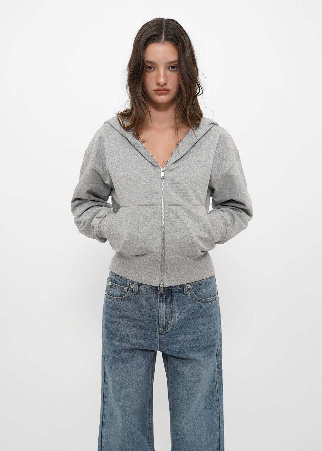 [ Pre-order ] B-Basic Mid-Sweat Hooded Zip-Up