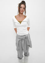 [ Pre-order ] B-Basic Tension Standard Henley Neck 3/4 Sleeve T-Shirt