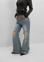 [ Pre-order ] Made Del Luna Damage Bootcut Denim Pants