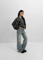 [ Pre-order ] Made Del Luna Damage Bootcut Denim Pants