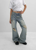 [ Pre-order ] Made Del Luna Damage Bootcut Denim Pants