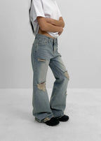[ Pre-order ] Made Del Luna Damage Bootcut Denim Pants
