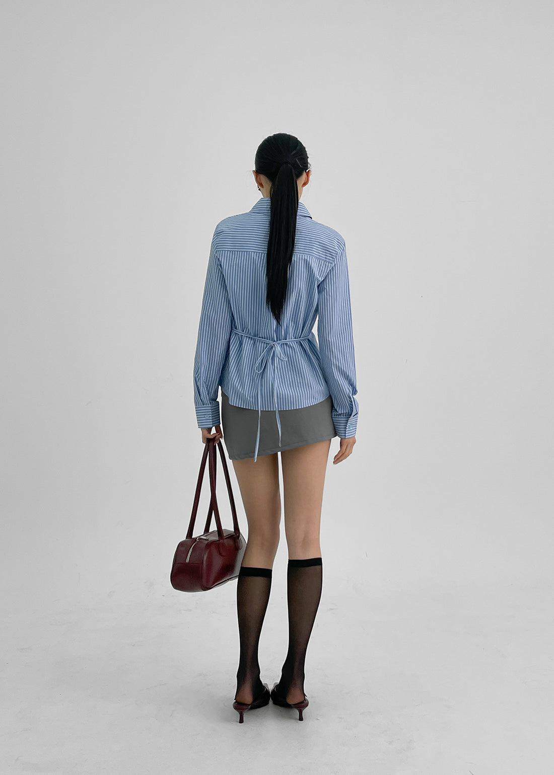 [ Pre-order ] Blackup Made Wellin Waist Stripe Shirt