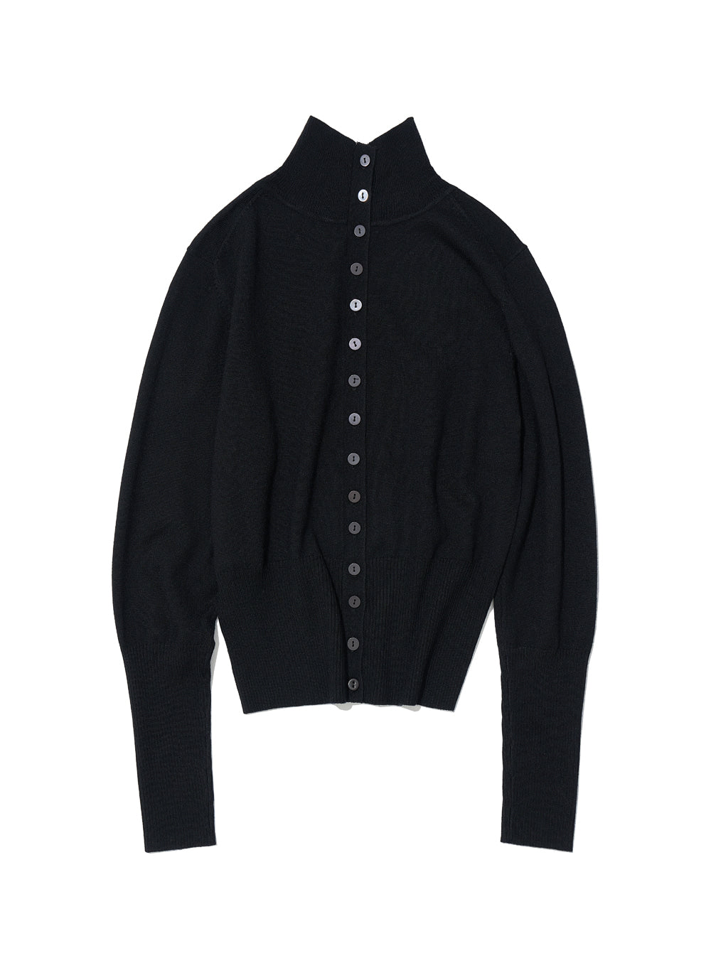 [ Pre-order] PWC HIGHNECK BACK BUTTON-UP KNIT TOP