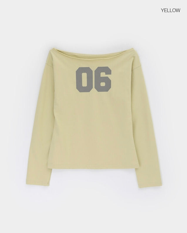 [ Aespa Winter 同款 ] - Blackup Made Boatneck Print Long Sleeve T-shirt