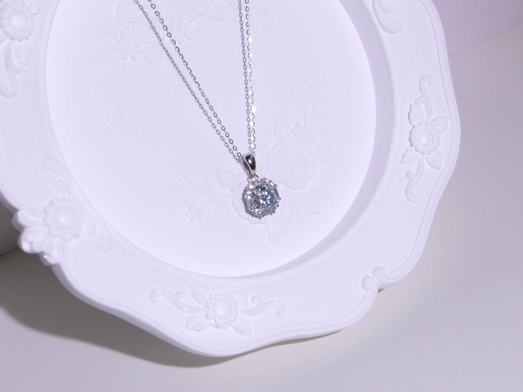 [ 現貨 ] TSC017 設計款莫桑石純銀S925頸鏈