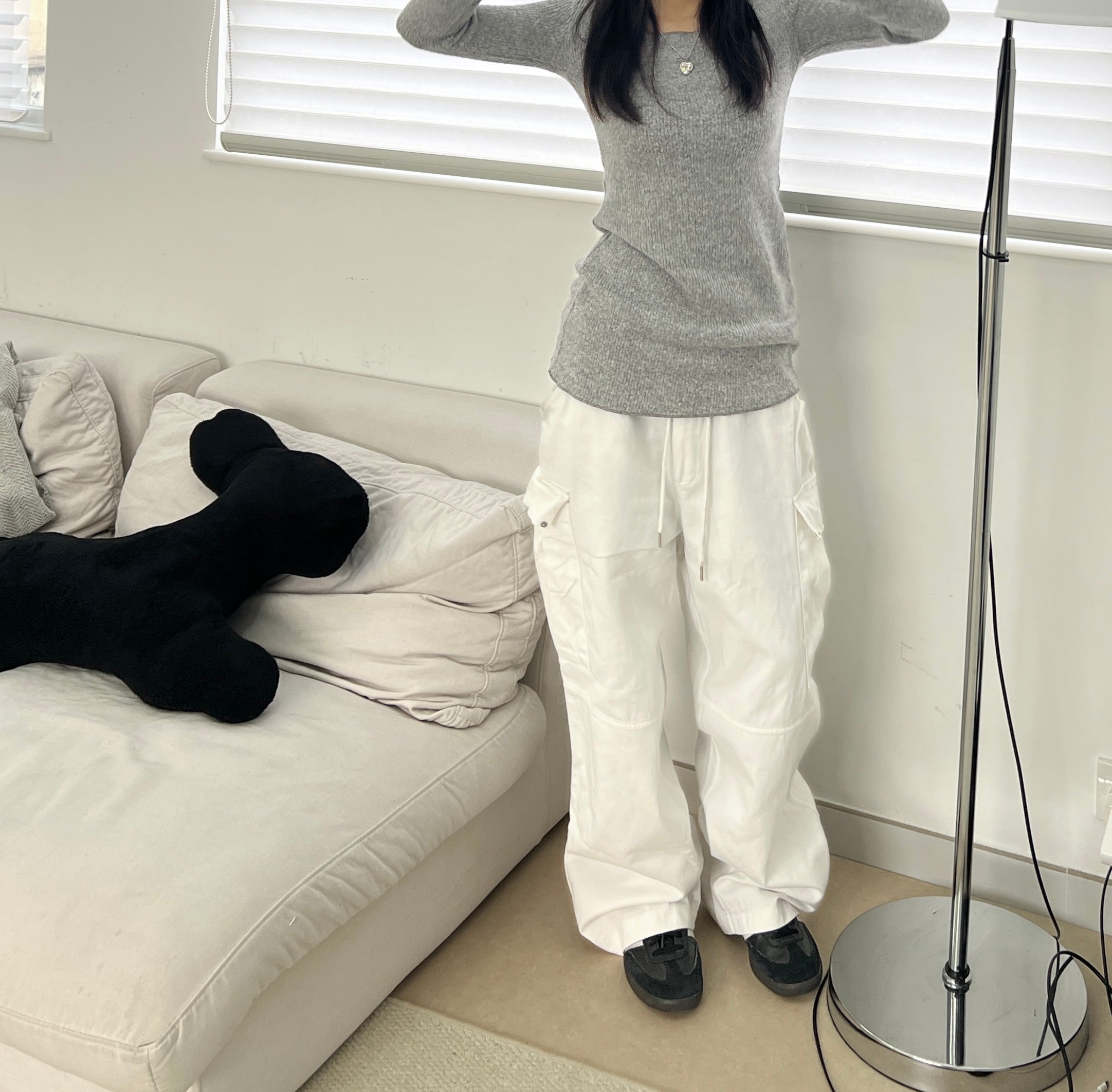 [ KR0458 清貨 ]  薄針織修腰長袖上衣兩色入 Bali Knit Ops