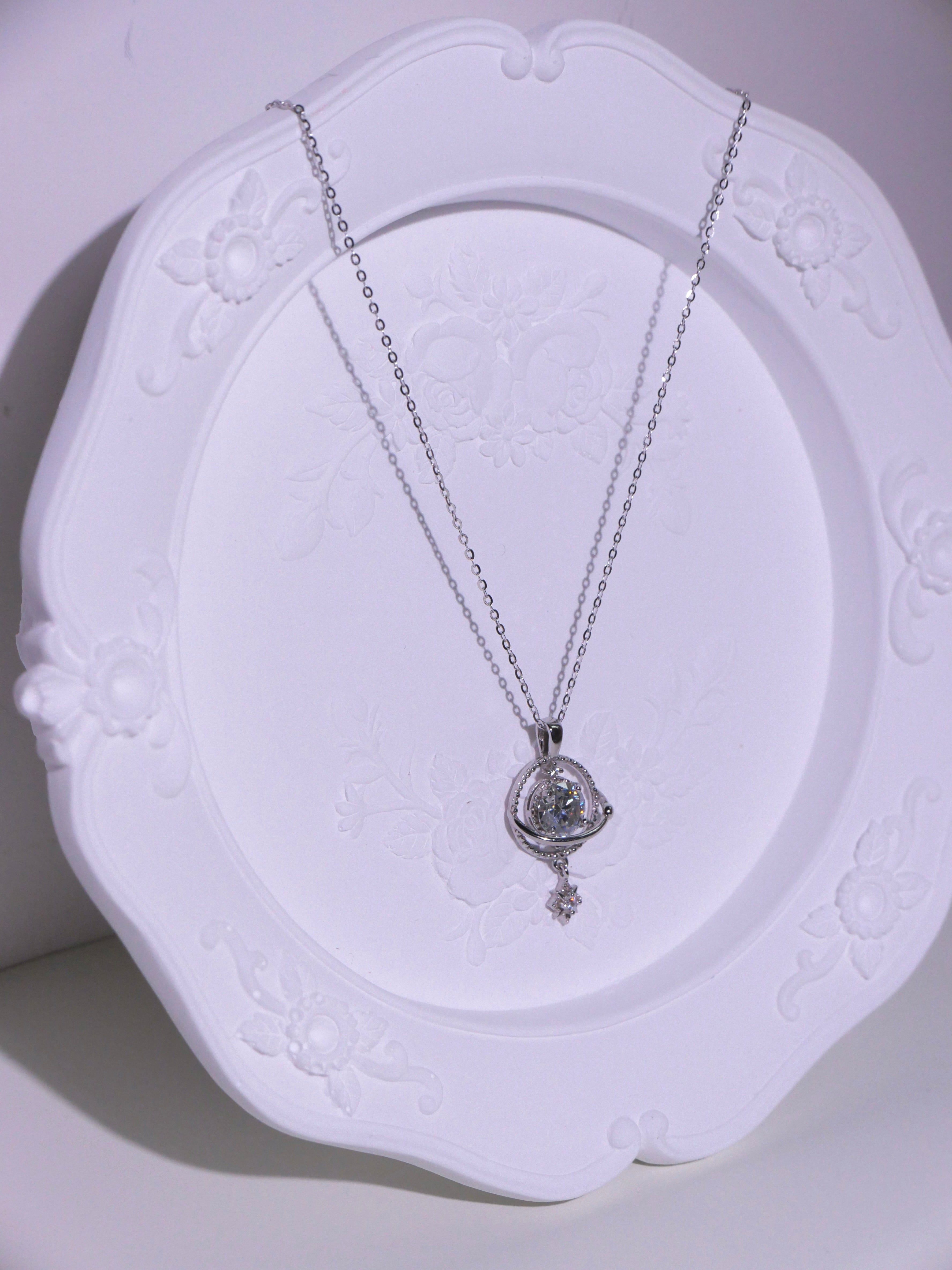 [ 現貨 ] TSC019 莫桑石星球純銀S925頸鏈