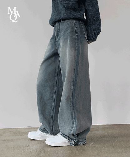 [ 店主推薦 - 現貨 ] 🇰🇷韓國直送 Vintage Botton Wide Denim Pants ( light blue M & Black M 現貨 )