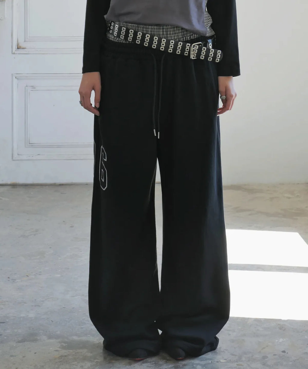 [ Pre-order ] Rockcake Check Layered 96 Wide 2way Jogger