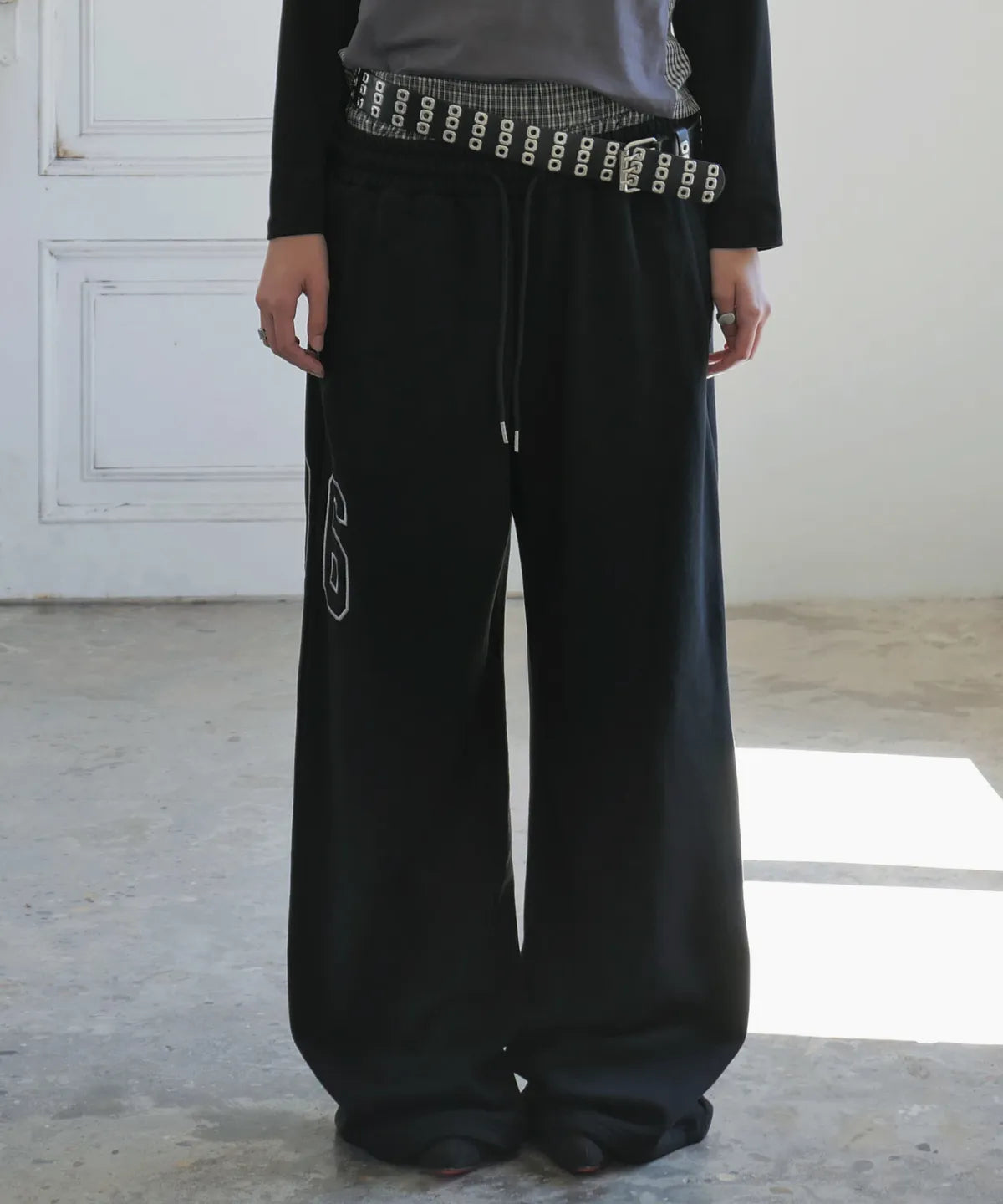 [ Pre-order ] Rockcake Check Layered 96 Wide 2way Jogger