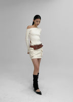 [ 現貨 ] 秋冬必入厚針織單膊側開上衣 Basil Unbalanced Shoulder Knit