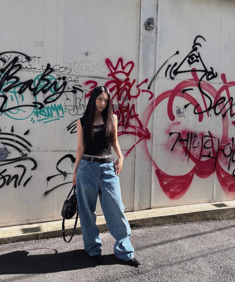 [ Jennie 同款 Pre-order ] Women Era Wide Fit Denim Pants