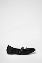 [ Pre-order ] Khiho Satin Shirring Ballerina Flats