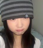 [ Pre-order ] Dual Stripe Beanie Purple Grey