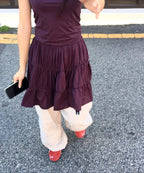 [ 店主推薦 Pre-order ] PWC Jersey Shirrimg Tiered Midi Skirt