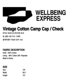 [ Pre-order ] Vintage Cotton Camp Cap Check