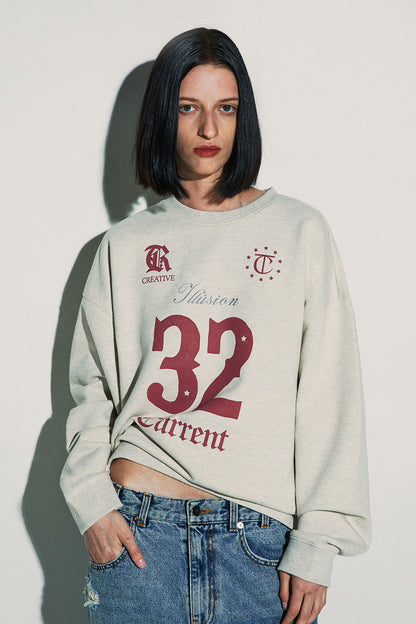 [ 已停產 ] CURRENT 32 football sweatshirt (charcoal)