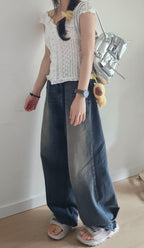 [ Pre-order ] 🇰🇷韓國直送 Vintage Botton Wide Denim Pants