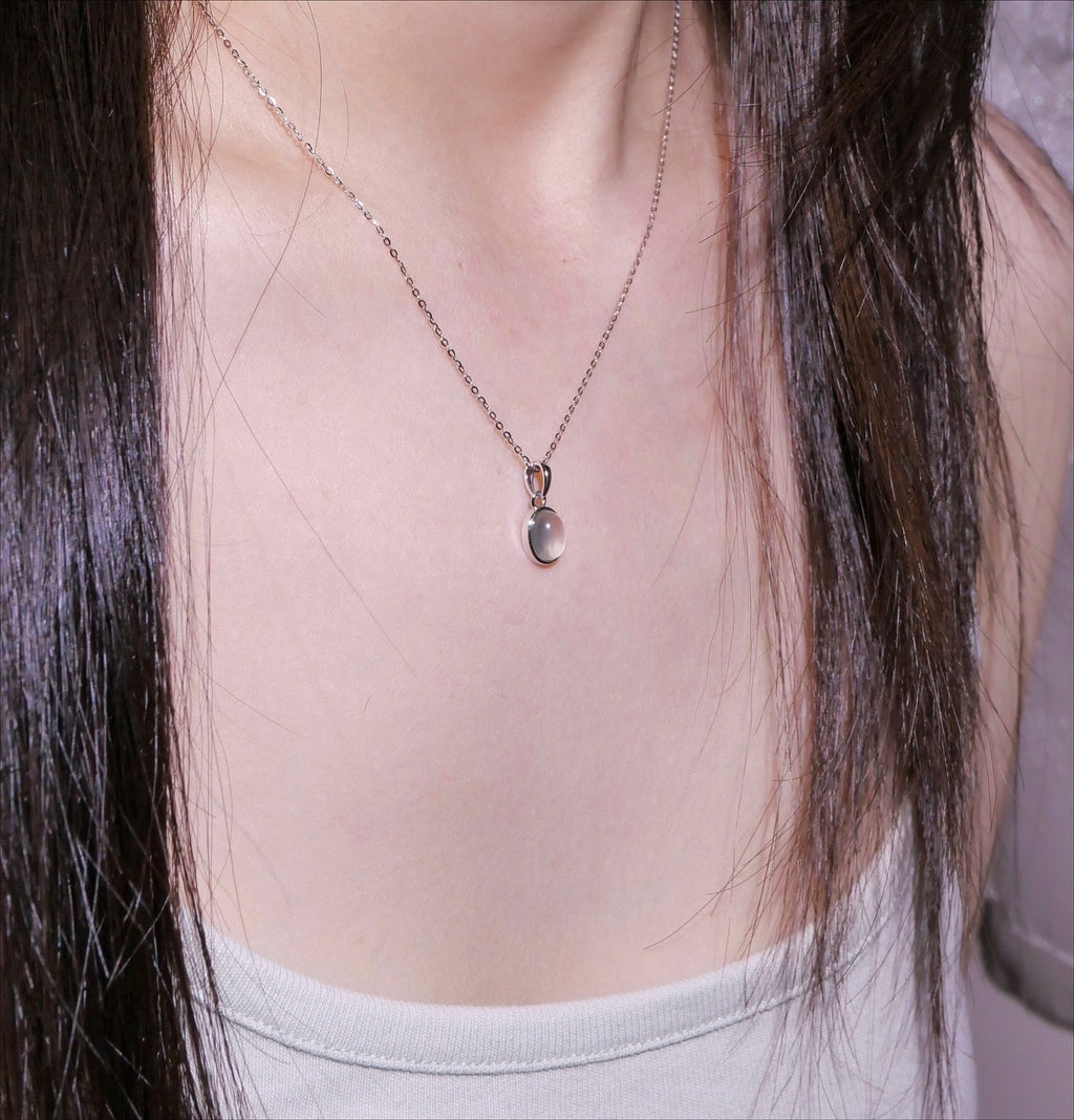 [ Pre-order ] TSC016 葡萄石純銀S925頸鏈 Natural Prehnite Silver Necklace