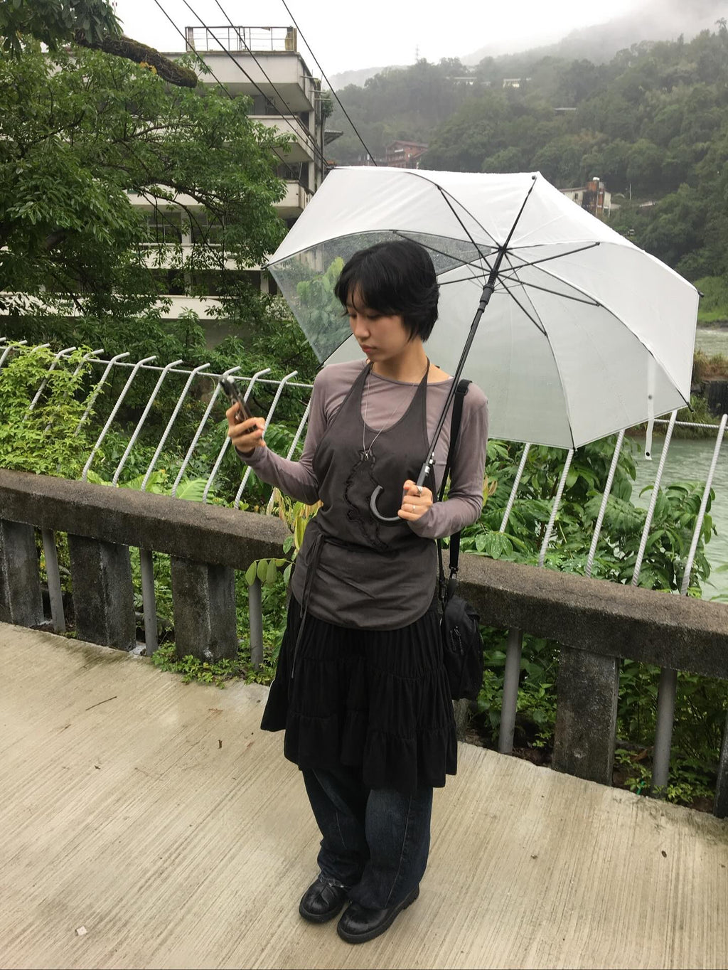 [ 店主推薦 Pre-order ] PWC JERSEY SHIRRING TIERED MIDI SKIRT