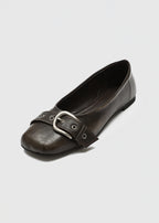 [ Pre-order ] Made Mogeller Washed Leather Flat Shoes