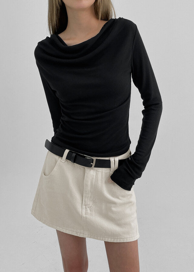 [ Pre-order ] Blackup Made Florem Gimo Drape Long Sleeve T-shirt