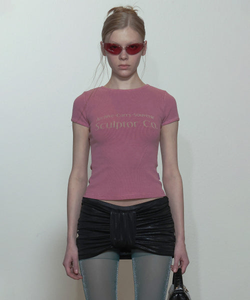 新品未使用　sculptor Archive Pigment Baby Tee SCULPTOR - Archive Pigment Baby Tee (Dusty Brown)