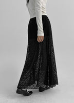 [ Pre-order ] Blackup Made Floppy Layered Lace Long Skirt