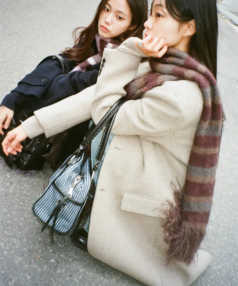 [ Pre-order ] Striped Hairy Bold Muffler