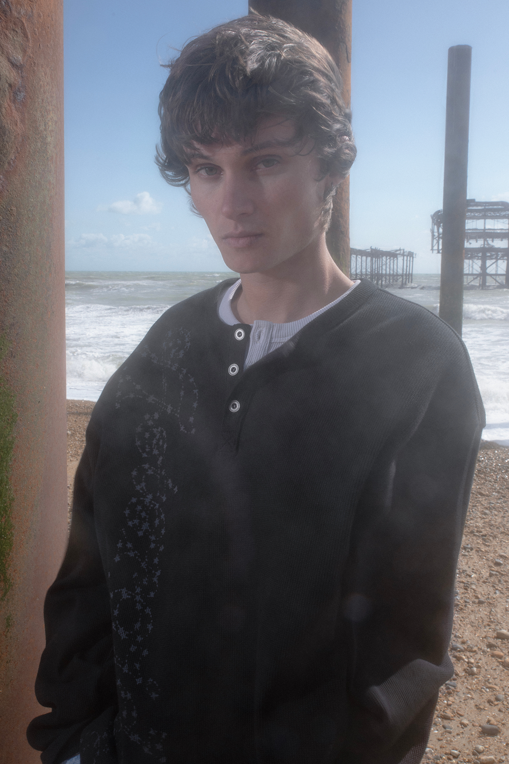 [ Pre-order ] Asteroid Rodeo Henry Neck LS T-Shirt Ivory