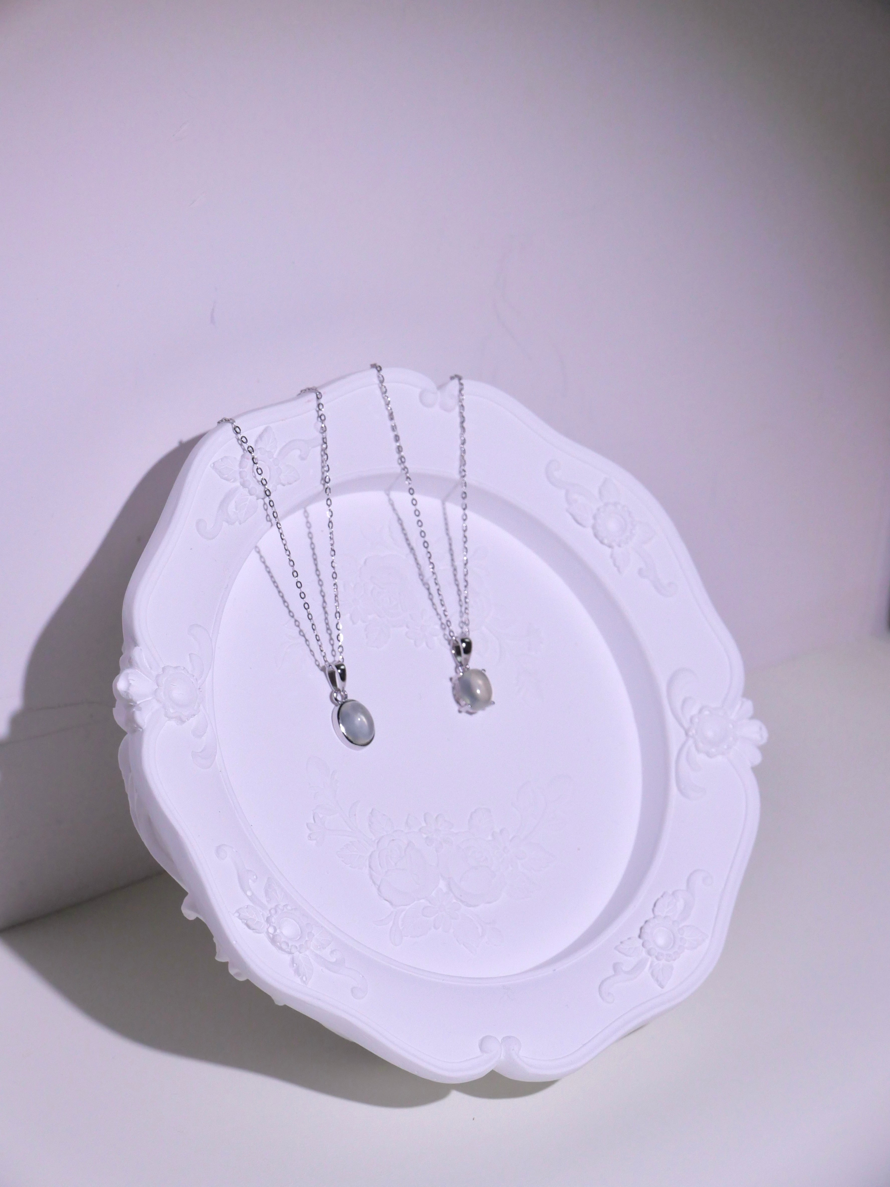 [ Pre-order ] TSC016 葡萄石純銀S925頸鏈 Natural Prehnite Silver Necklace