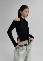 [ 現貨 ] 秋冬必入厚針織單膊側開上衣 Basil Unbalanced Shoulder Knit