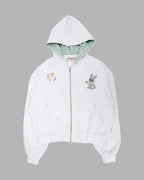 [ Pre-order ] Rabbit Embroidery Zipup Hoodie