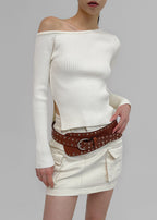 [ 現貨 ] 秋冬必入厚針織單膊側開上衣 Basil Unbalanced Shoulder Knit